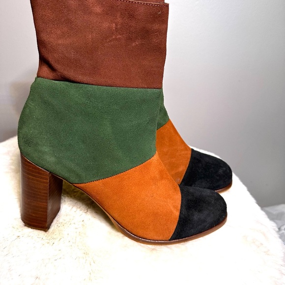 MUSSE & CLOUD color block suede heeled bootie - Picture 4 of 4